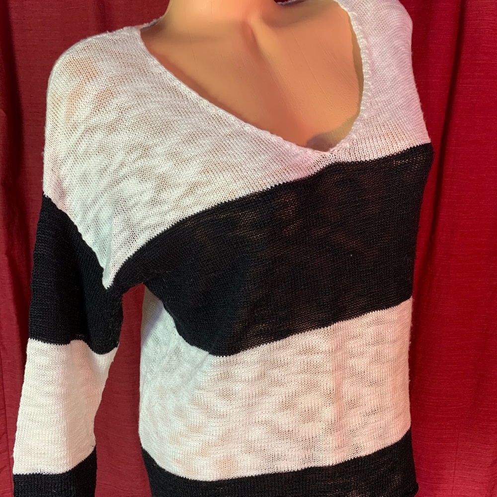 Summer High Low Striped Sweater